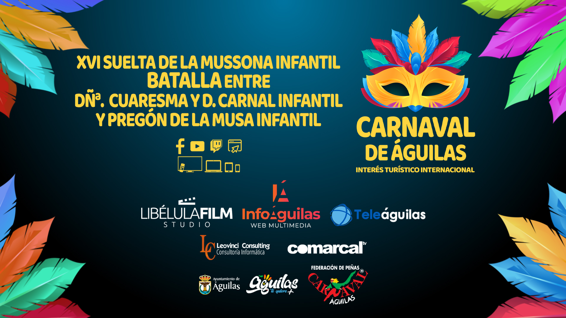 Retransmisión en directo de la Suelta de la Mussona infantil + las Batallas y Pregones del Carnaval de Águilas 2026